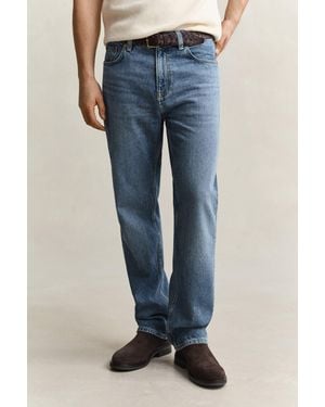 GANT Straight Fit Jeans Mid Broken In - Blue