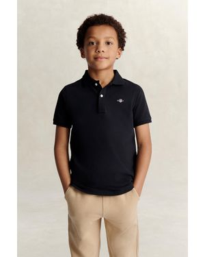 GANT Teens Shield Piqué Polo Shirt - Black