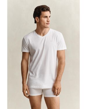 GANT V-Neck T-Shirt 2-Pack - White