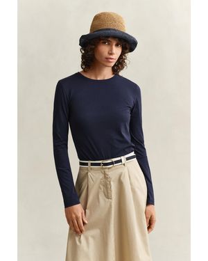GANT Light Cotton Long Sleeve T-Shirt - Blue