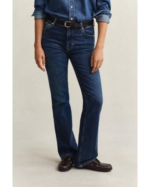 GANT Flared Stretch Jeans Dark Worn In - Blue