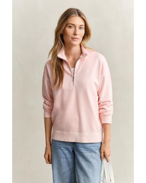 GANT Washed Shield Half-Zip Sweatshirt - Red