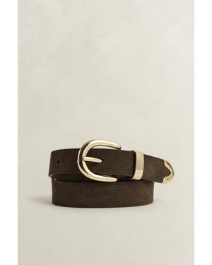 GANT Suede Metal Belt Deep - Black