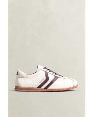 GANT Spearclub Leather Trainers Soft Oat - Natural