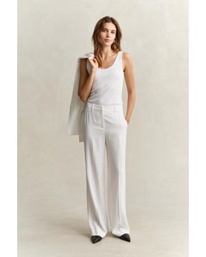 GANT Tailored Crepe Trousers - Natural