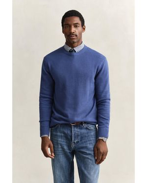 GANT Cotton Blend Crew Neck Jumper - Blue