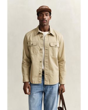 GANT Cotton Twill Overshirt Woody - Natural