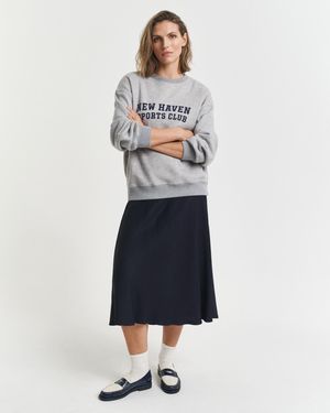 GANT Fluid Midi Skirt - Blue
