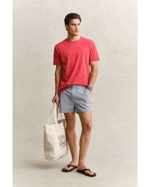 GANT Fitted Seersucker Swim Shorts - Pink