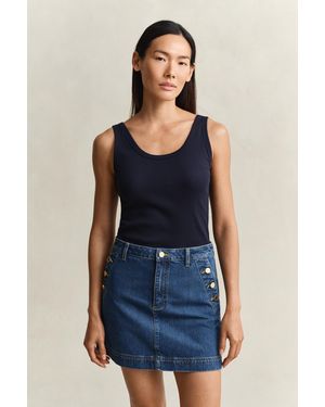 GANT Ribbed Tank Top Evening - Blue