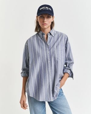 GANT Oversized Fit Classic Oxford Shirt - Blue
