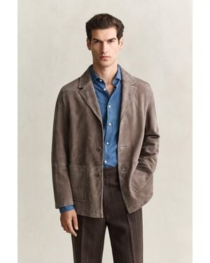 GANT Suede Blazer - Natural
