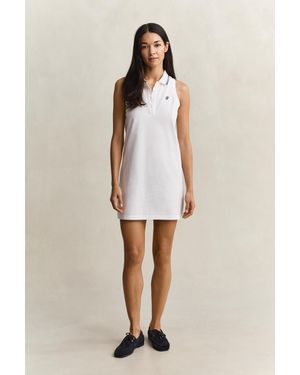 GANT Sleeveless Piqué Polo Dress - Natural