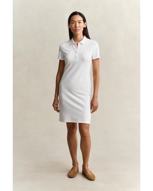 GANT Shield Piqué Polo Dress - Natural