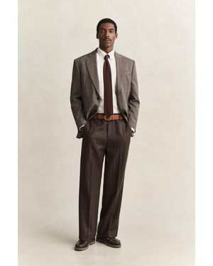 GANT Wool Pinstriped Suit Trousers - Natural
