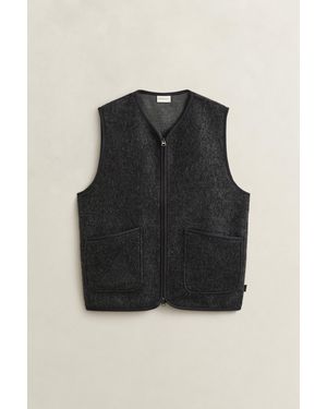 GANT Fleece Vest Charcoal Melange - Black