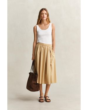 GANT Poplin Midi Skirt - Natural