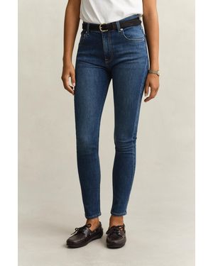 GANT Skinny Stretch Jeans Mid Worn In - Blue
