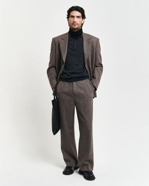 GANT Relaxed Fit Mouliné Wool Suit Trousers - Multicolour