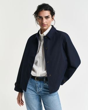 GANT Short Cotton Car Coat - Blue