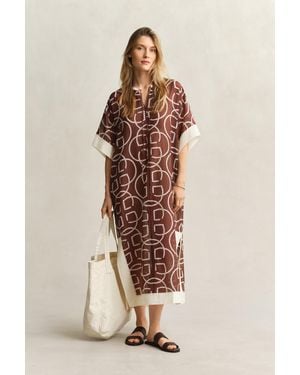 GANT Monogram Cotton Silk Caftan - Natural