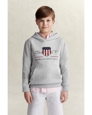 GANT Teens Archive Shield Hoodie Melange - Grey