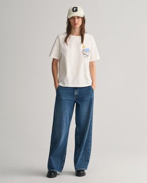 GANT Low-Waisted Wide Leg Jeans () - Blue