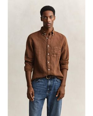 GANT Linen Shirt Mahogany - Blue