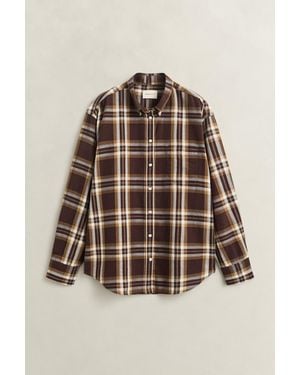 GANT Relaxed Flannel Shirt Deep - Brown
