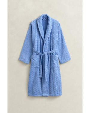 GANT Home Decor Herringbone Jacquard Robe - Blue