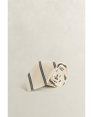 GANT Striped Tie Cream - Natural
