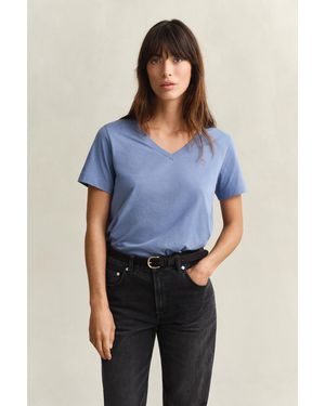 GANT Shield V-Neck T-Shirt - Blue