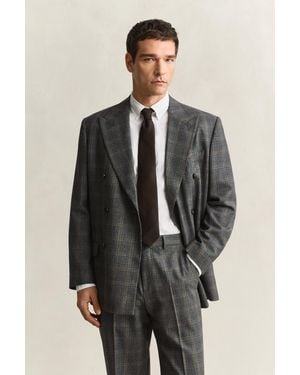 GANT Glen Check Suit Jacket - Brown
