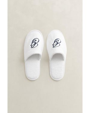 GANT Home Decor Embroidered Slippers - White