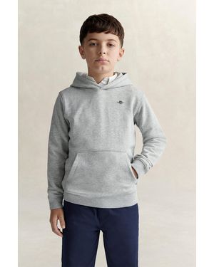 GANT Teens Shield Hoodie Melange - Grey