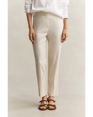 GANT Tailored Linen Stretch Trousers - Natural