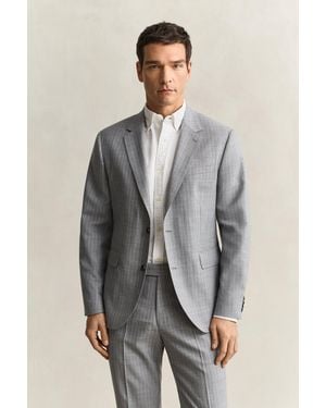 GANT Pinstriped Suit Jacket Melange - Grey