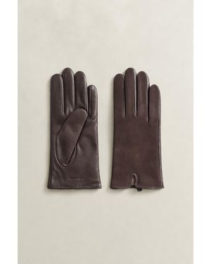 GANT Leather Suede Gloves Deep - Brown