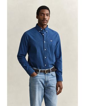 GANT Seersucker Shirt Dark - Blue