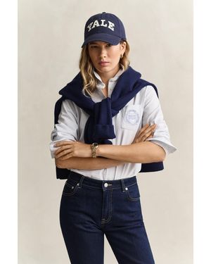 GANT X Yale Striped Oxford Shirt - Blue
