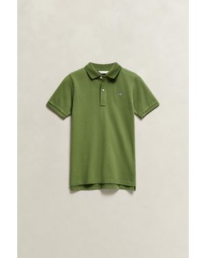GANT Teens Shield Piqué Polo Shirt - Green