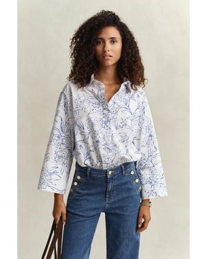 GANT Floral Poplin Shirt - Blue