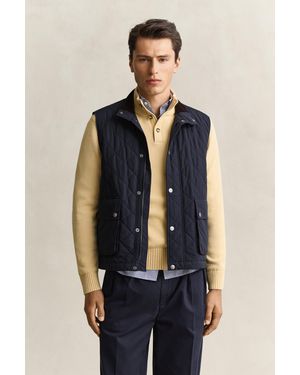 GANT Quilted Vest Evening - Blue