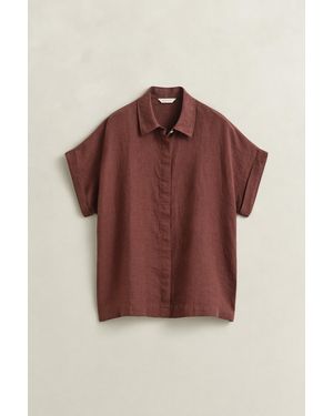 GANT Linen Cap Sleeve Shirt - Red