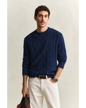 GANT Cable Knit Jumper Rich - Blue