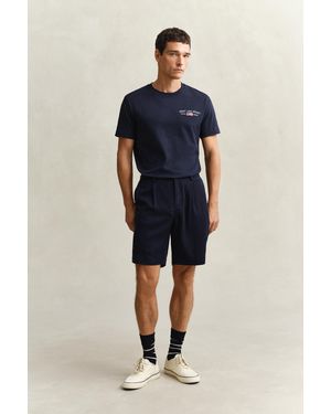 GANT Lyocell Shorts Evening - Blue