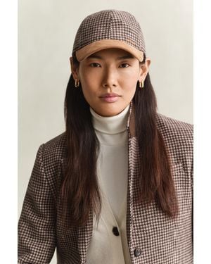 GANT Checked Wool Cap - Brown