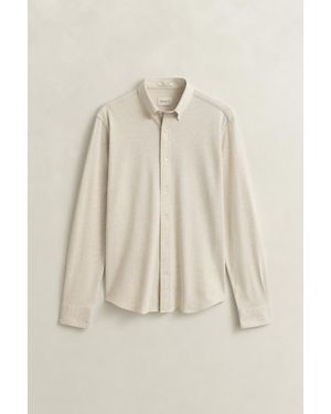 GANT Jersey Stretch Piqué Shirt Seed Melange - Natural