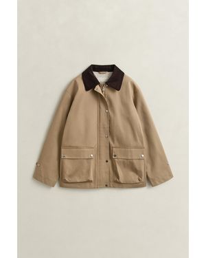 GANT Cotton Decker Jacket Dark - Natural