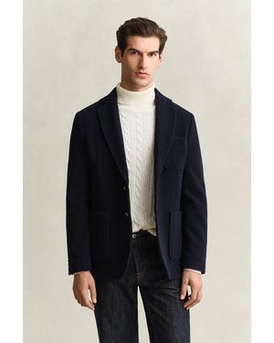 GANT Felted Wool Club Blazer Evening - Blue
